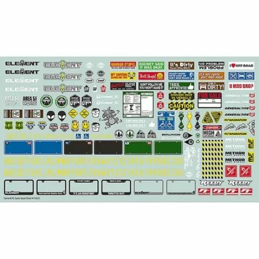 Element RC Element Scale Decal Sheet 2 Element RC Element Scale Decal Sheet -Element RC Sales Store EL42148 x